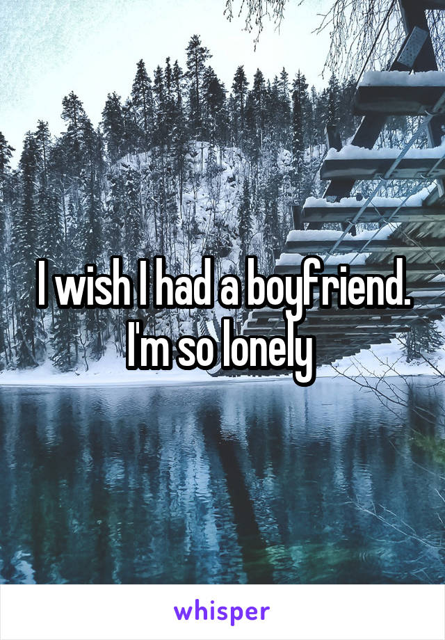 I wish I had a boyfriend. I'm so lonely 