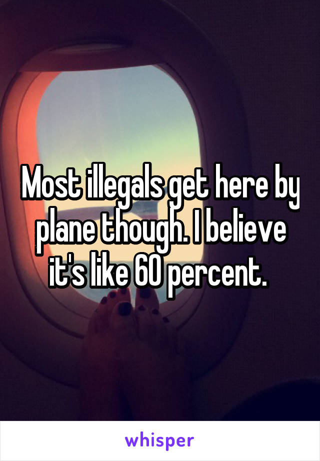 Most illegals get here by plane though. I believe it's like 60 percent. 