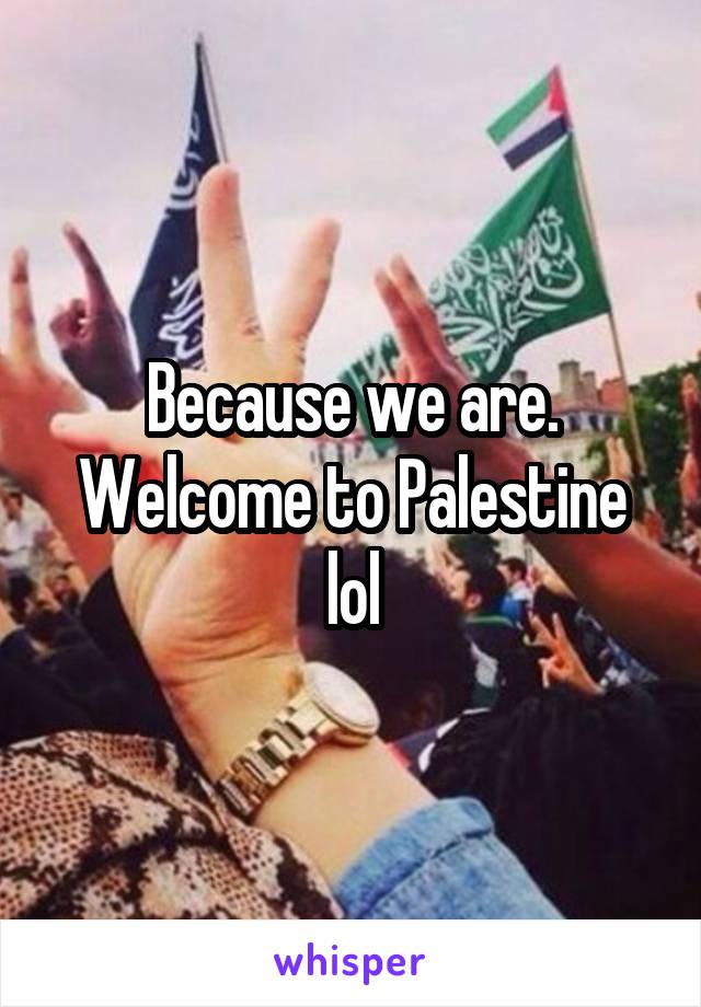 Because we are. Welcome to Palestine lol