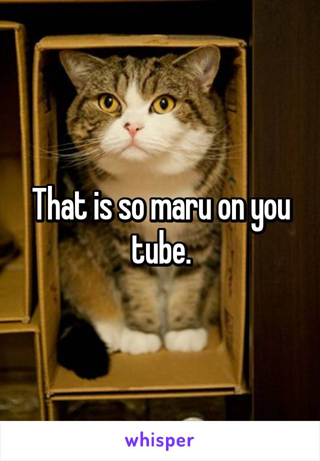 That is so maru on you tube.