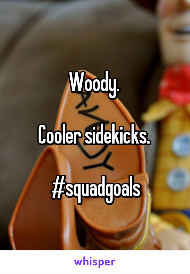 Woody. 

Cooler sidekicks. 

#squadgoals