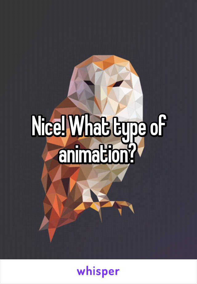 Nice! What type of animation? 
