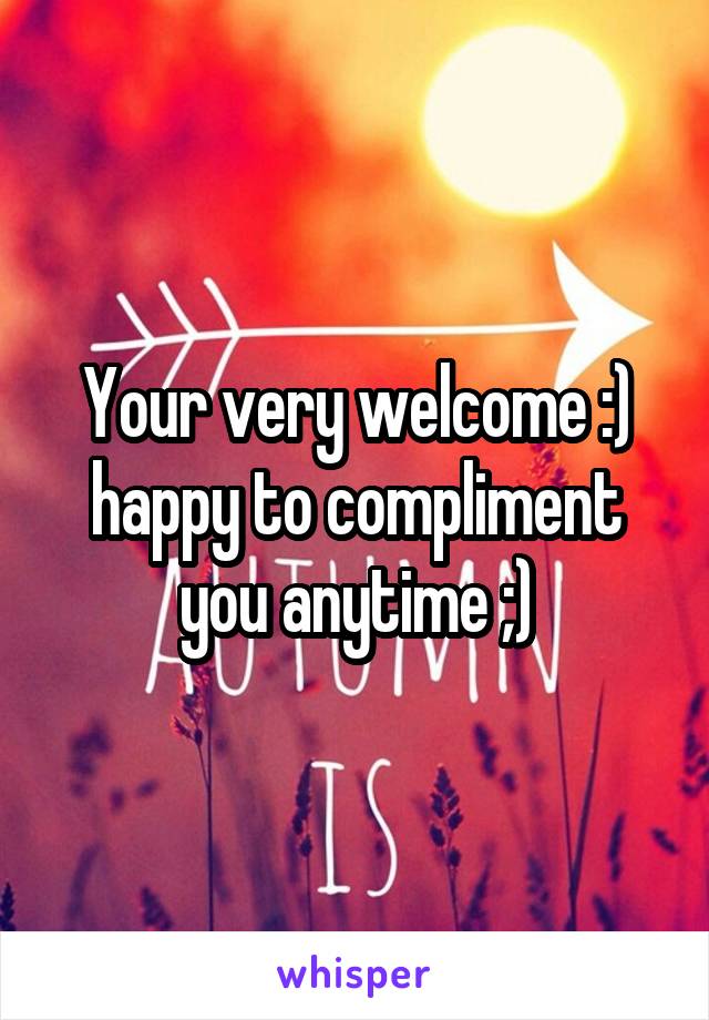 Your very welcome :) happy to compliment you anytime ;)