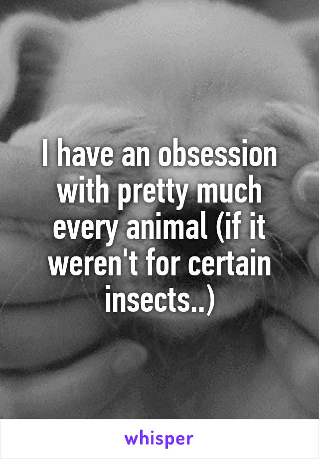 I have an obsession with pretty much every animal (if it weren't for certain insects..)