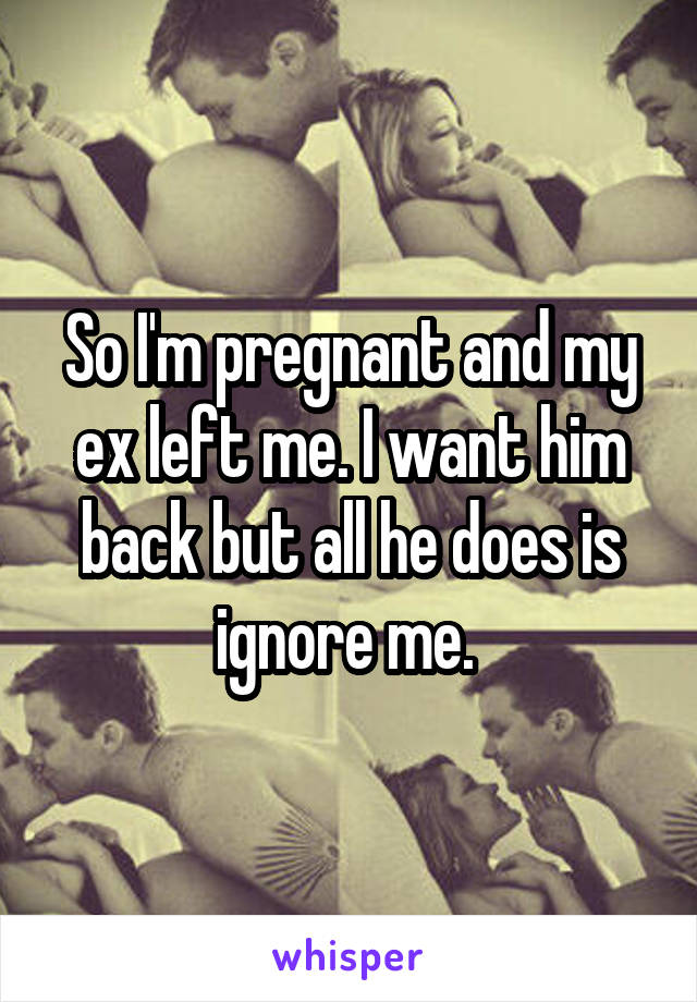 So I'm pregnant and my ex left me. I want him back but all he does is ignore me. 
