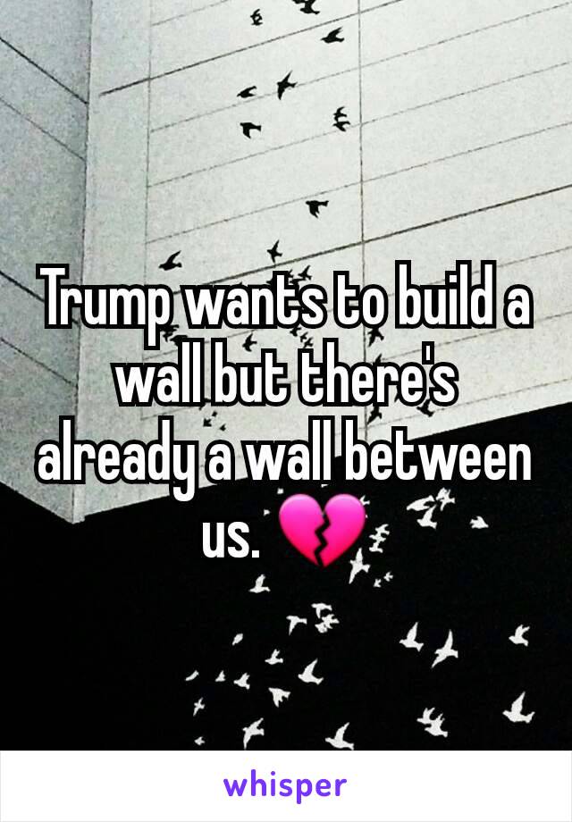 Trump wants to build a wall but there's already a wall between us. 💔