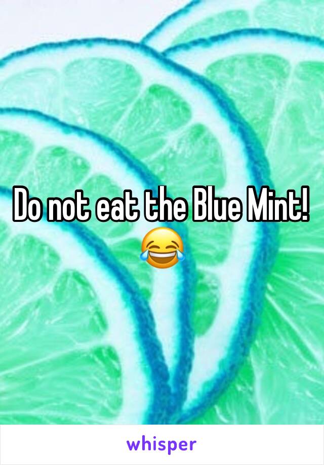Do not eat the Blue Mint! 😂