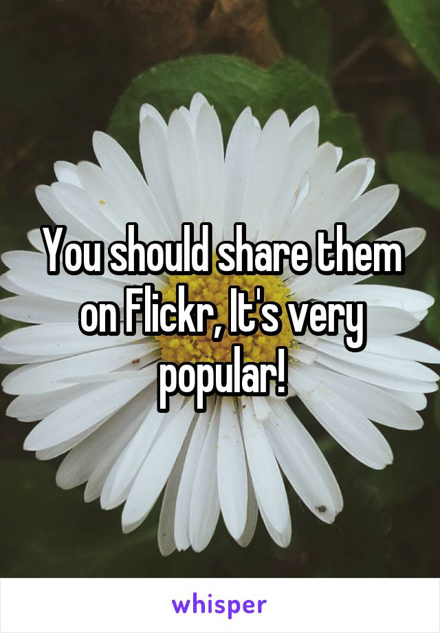 You should share them on Flickr, It's very popular!