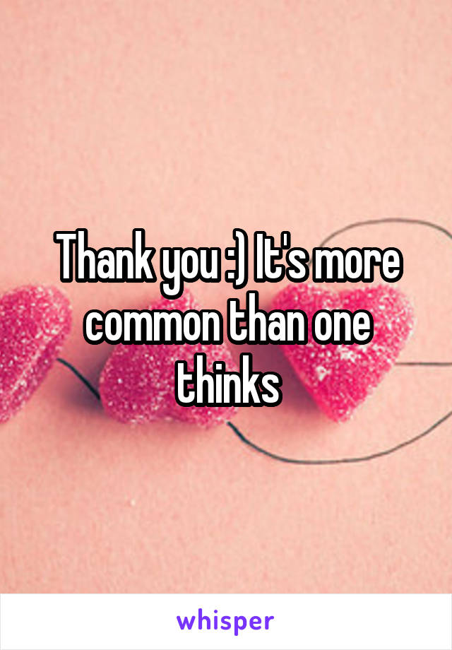 Thank you :) It's more common than one thinks