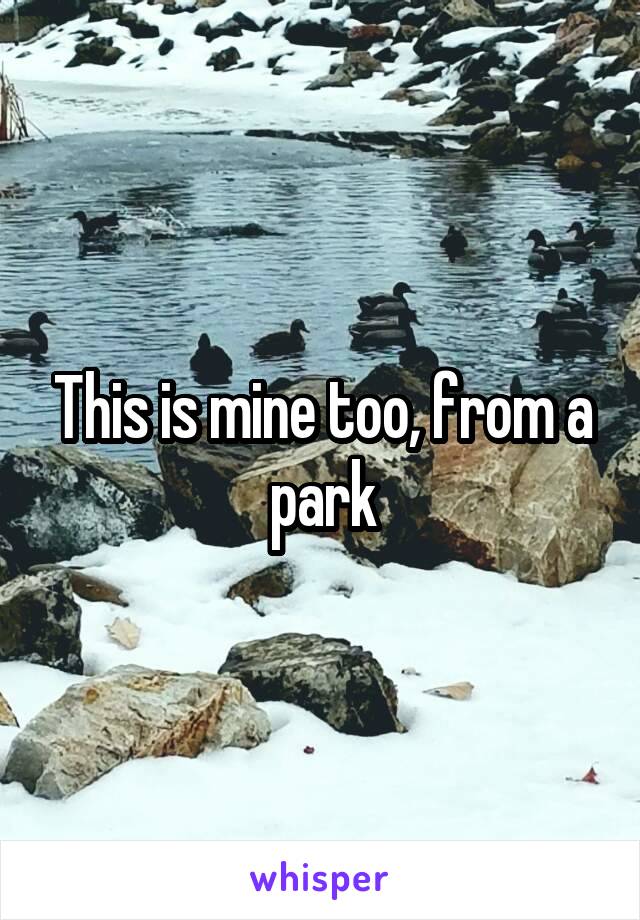 This is mine too, from a park