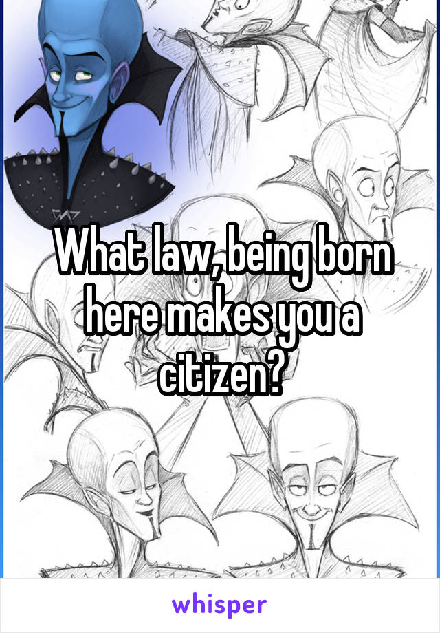 What law, being born here makes you a citizen?