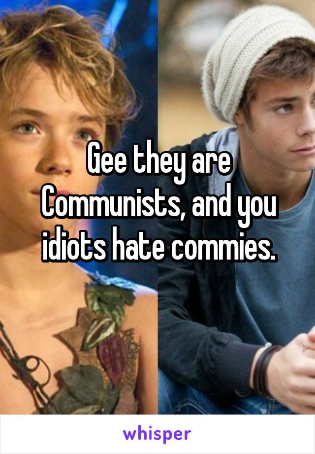 Gee they are Communists, and you idiots hate commies.
