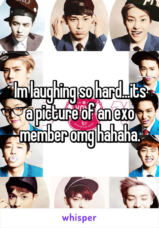 Im laughing so hard...its a picture of an exo member omg hahaha.