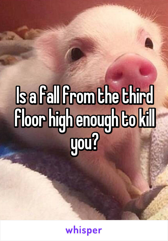 Is a fall from the third floor high enough to kill you?