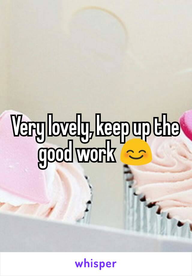 Very lovely, keep up the good work 😊