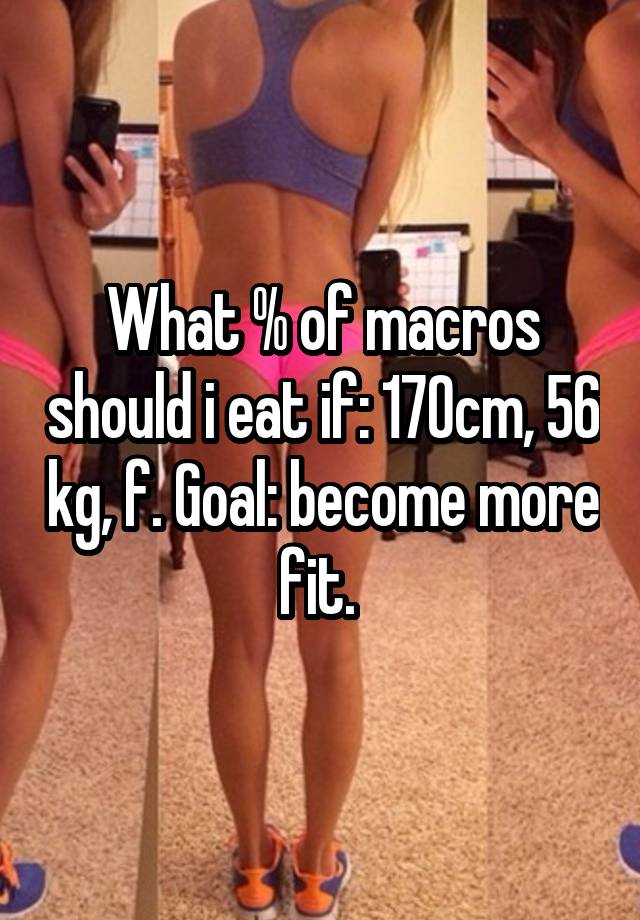 What Of Macros Should I Eat If 170cm 56 Kg F Goal Become More Fit