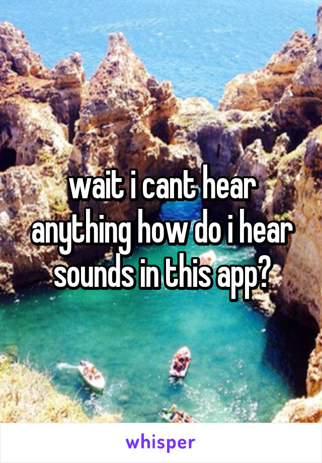 wait i cant hear anything how do i hear sounds in this app?