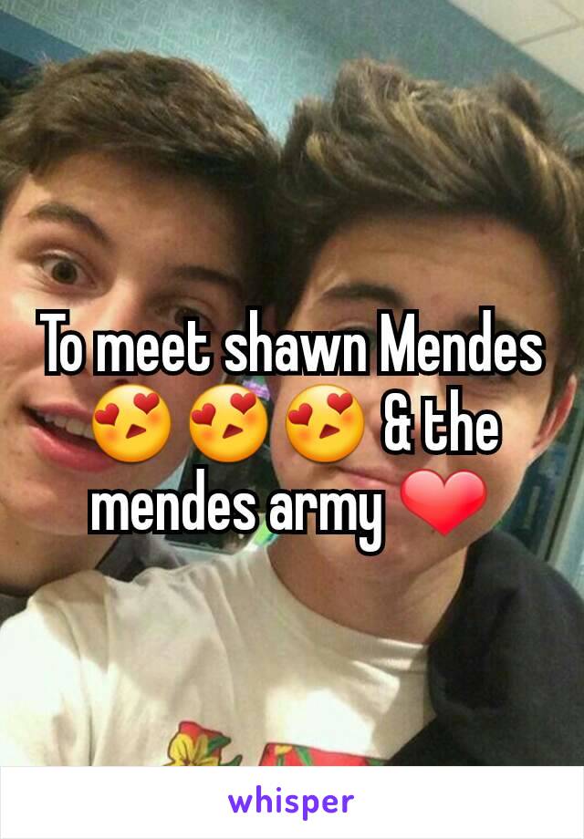 To meet shawn Mendes 😍😍😍 & the mendes army ❤