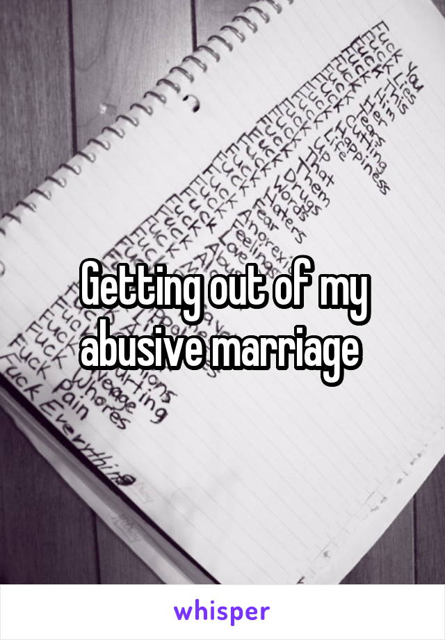 Getting out of my abusive marriage 