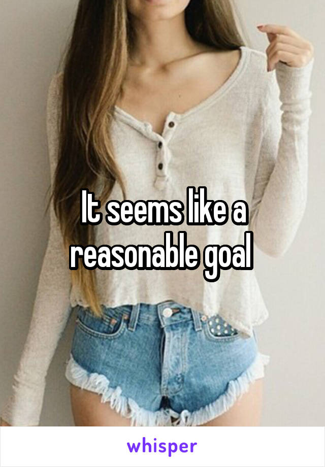 It seems like a reasonable goal 