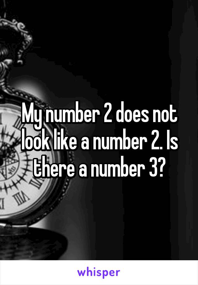 My number 2 does not look like a number 2. Is there a number 3?