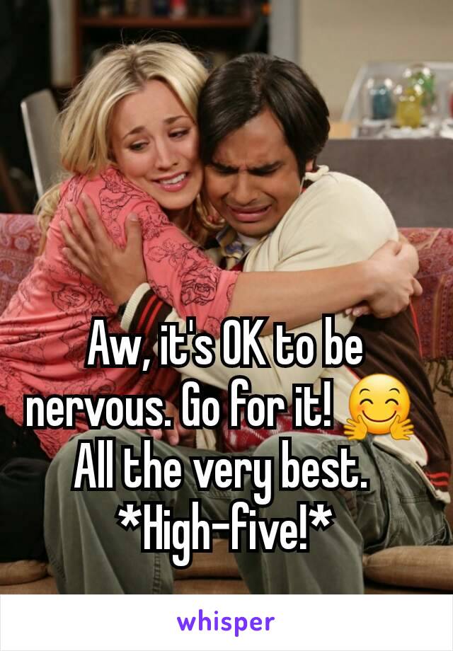 Aw, it's OK to be nervous. Go for it! 🤗 
All the very best. 
*High-five!*