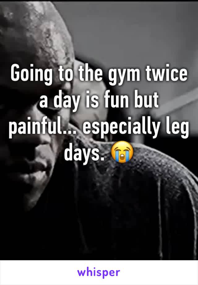 Going to the gym twice a day is fun but painful... especially leg days. 😭