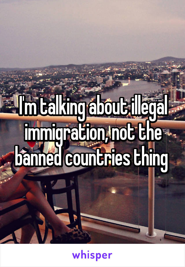 I'm talking about illegal immigration, not the banned countries thing 