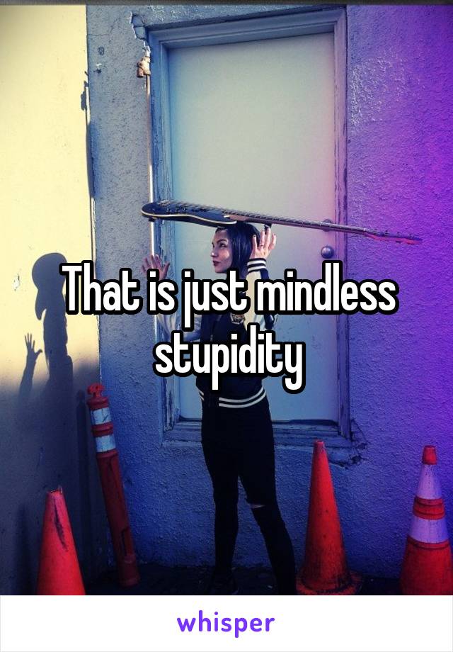 That is just mindless stupidity