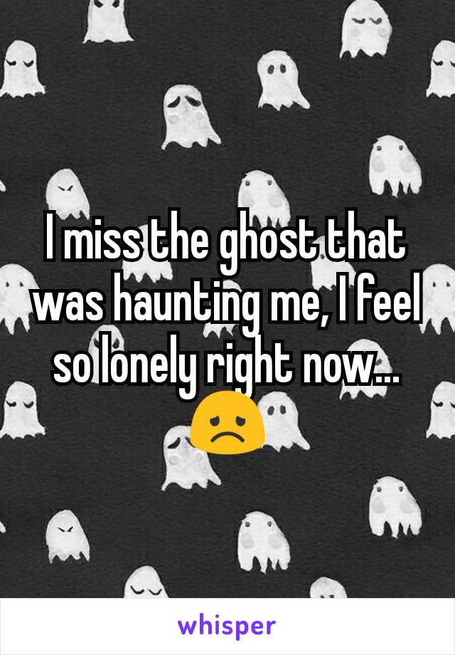 I miss the ghost that was haunting me, I feel so lonely right now...😞