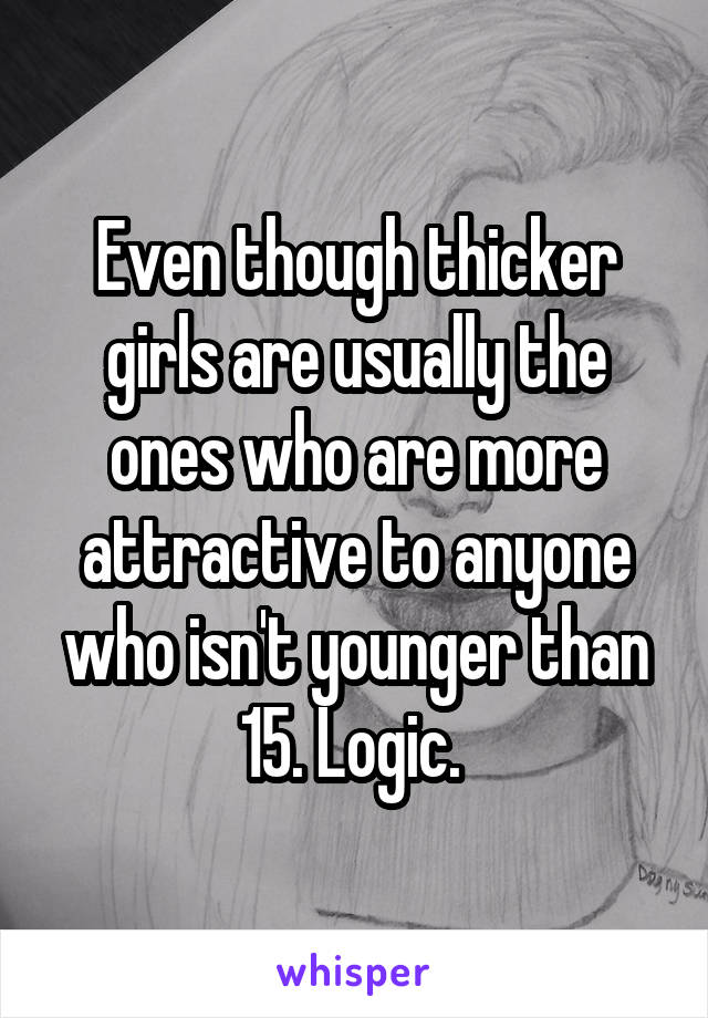 Even though thicker girls are usually the ones who are more attractive to anyone who isn't younger than 15. Logic. 