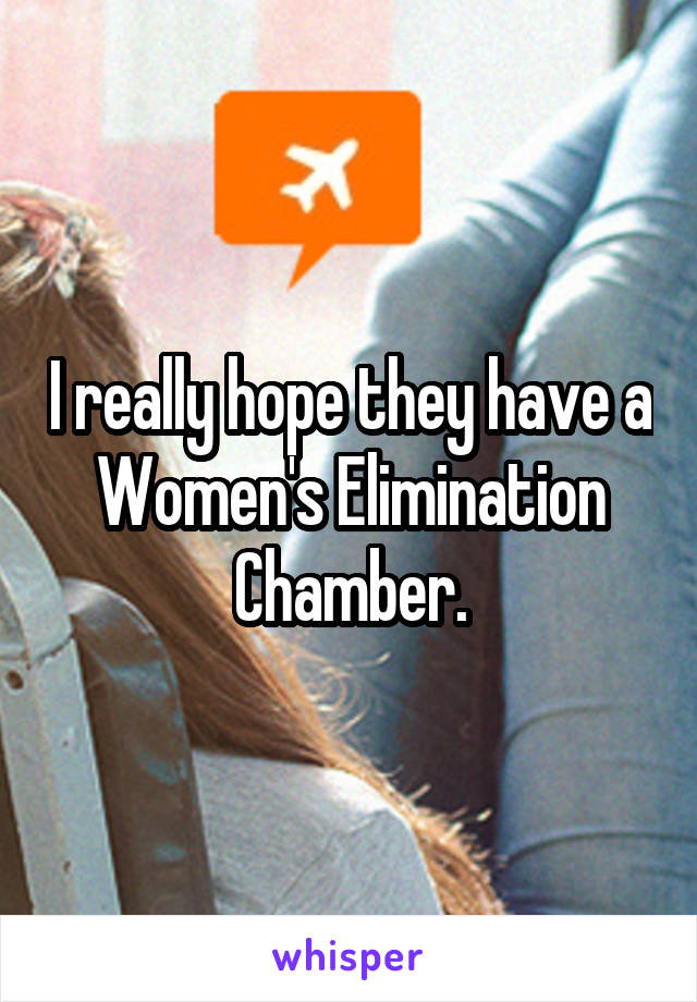 I really hope they have a Women's Elimination Chamber.