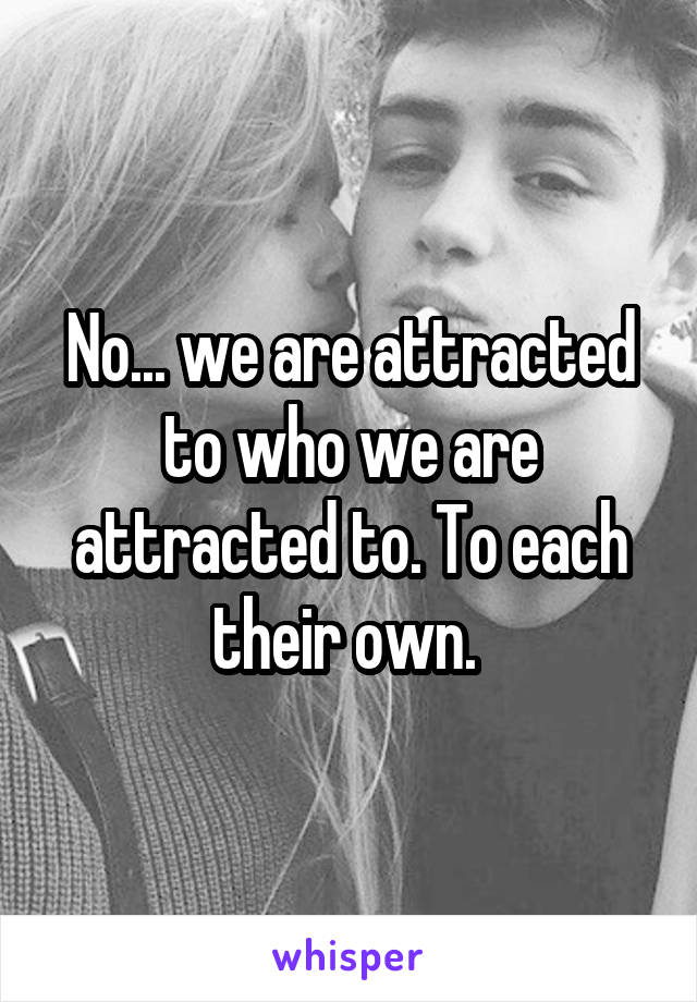 No... we are attracted to who we are attracted to. To each their own. 