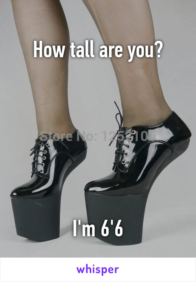 How tall are you?







I'm 6'6