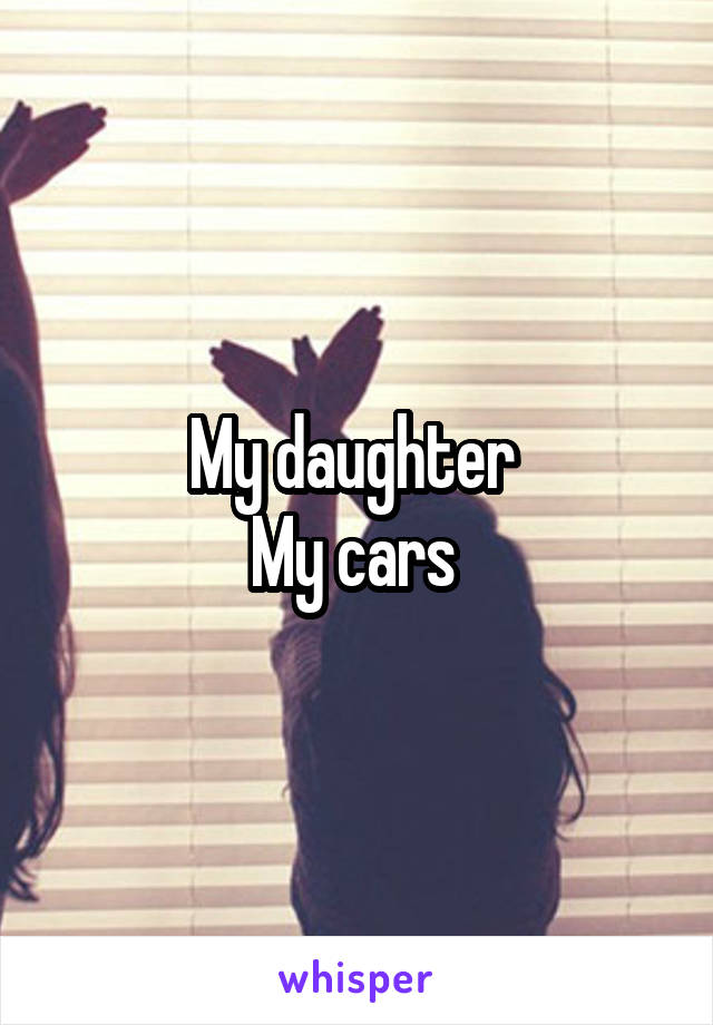 My daughter 
My cars 