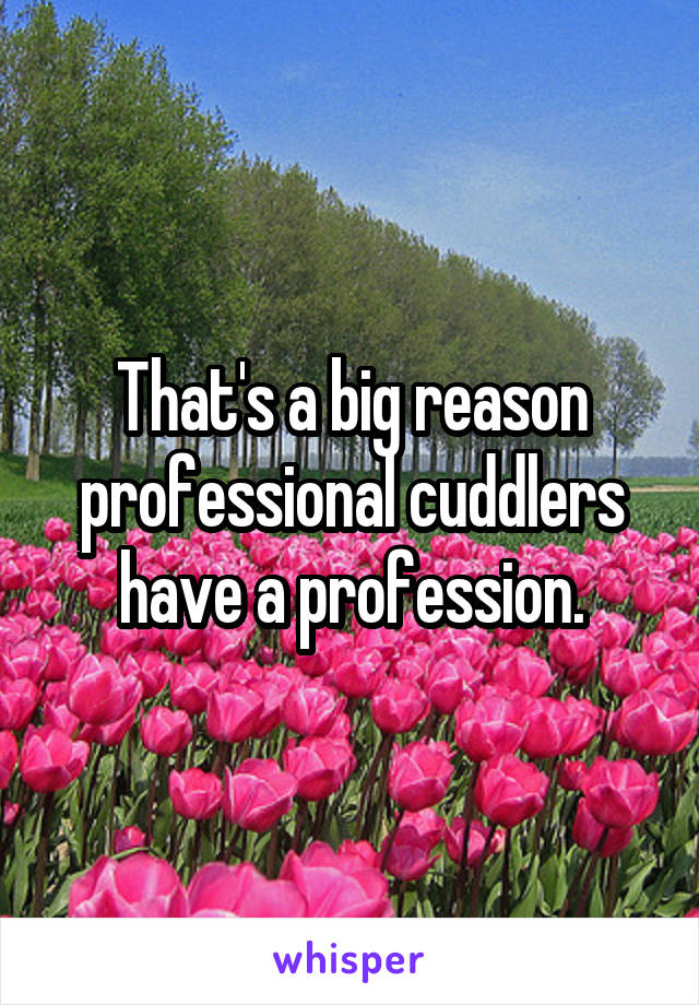 That's a big reason professional cuddlers have a profession.