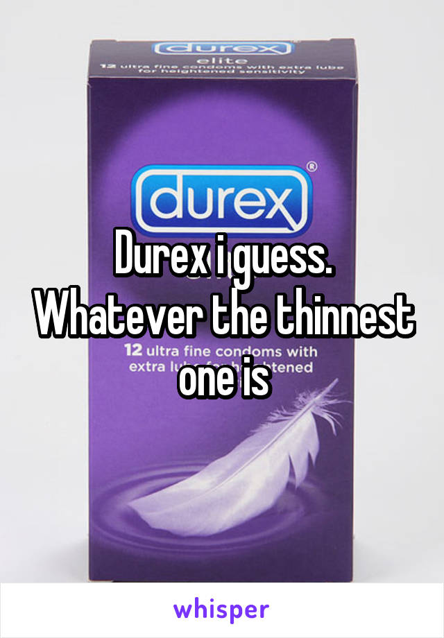 Durex i guess. Whatever the thinnest one is