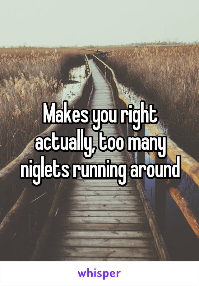 Makes you right actually, too many niglets running around