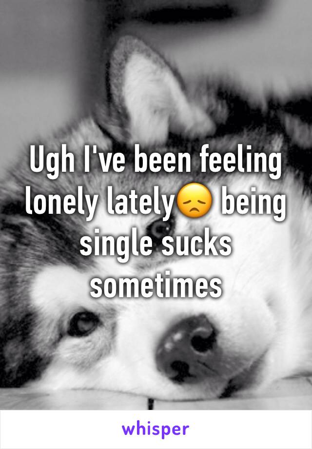 Ugh I've been feeling lonely lately😞 being single sucks sometimes 