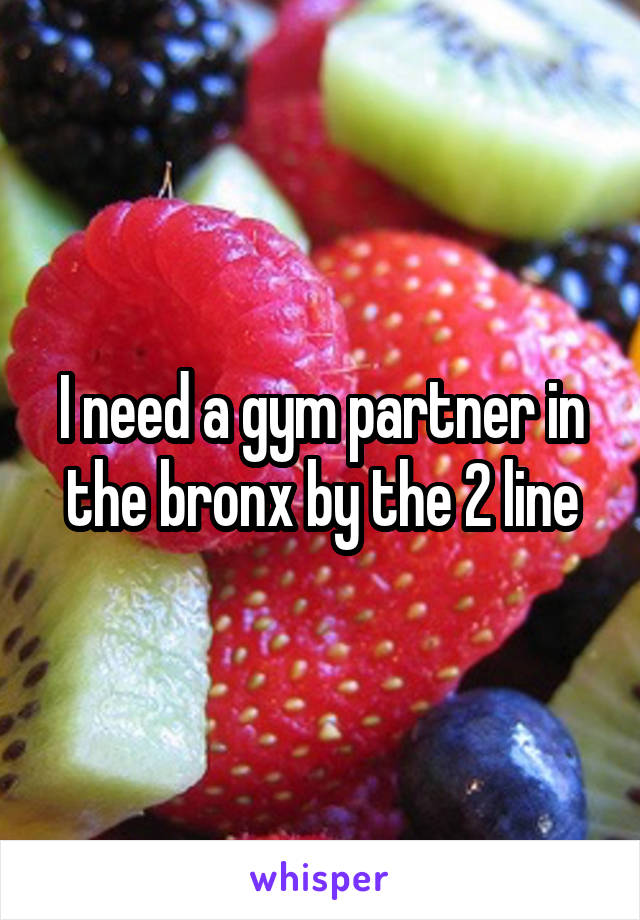 I need a gym partner in the bronx by the 2 line