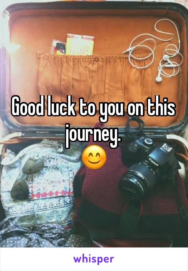 Good luck to you on this journey. 
😊