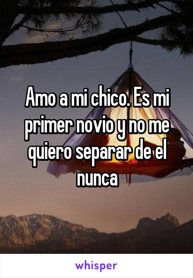 Amo a mi chico. Es mi primer novio y no me quiero separar de el nunca