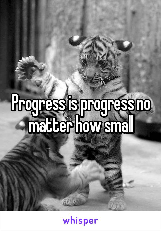 Progress is progress no matter how small