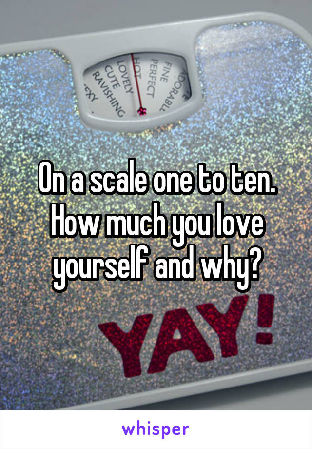 On a scale one to ten. How much you love yourself and why?