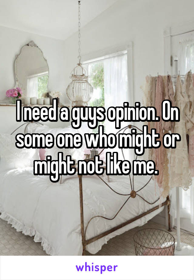 I need a guys opinion. On some one who might or might not like me. 