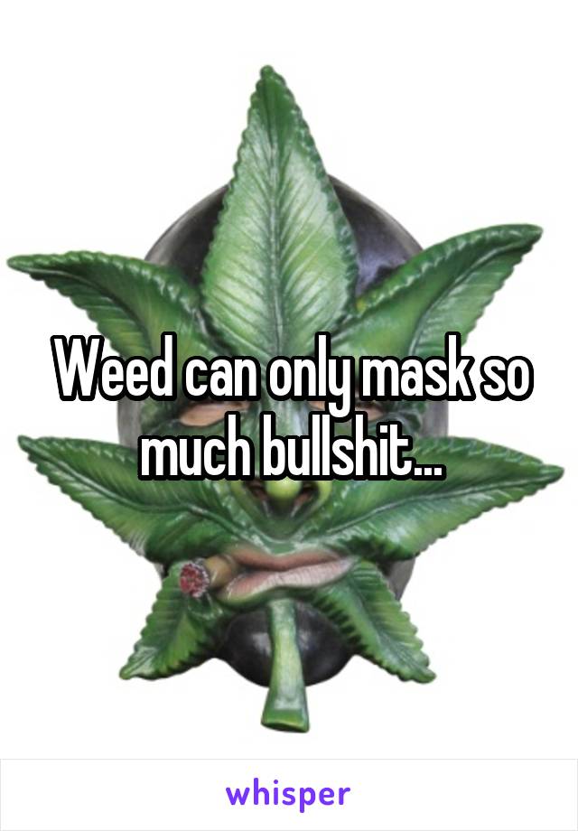 Weed can only mask so much bullshit...