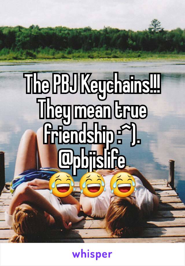 The PBJ Keychains!!!
They mean true friendship :^).
@pbjislife
😂😂😂