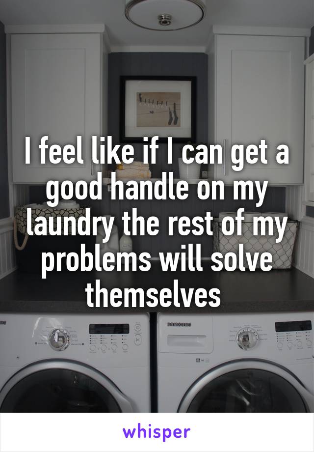 I feel like if I can get a good handle on my laundry the rest of my problems will solve themselves 