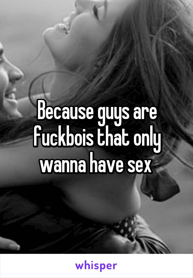 Because guys are fuckbois that only wanna have sex 