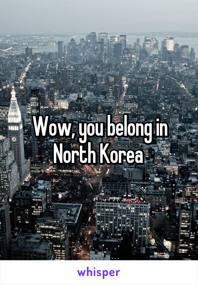 Wow, you belong in North Korea 